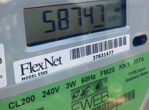 Most electric meters in Eugene have a digital display.