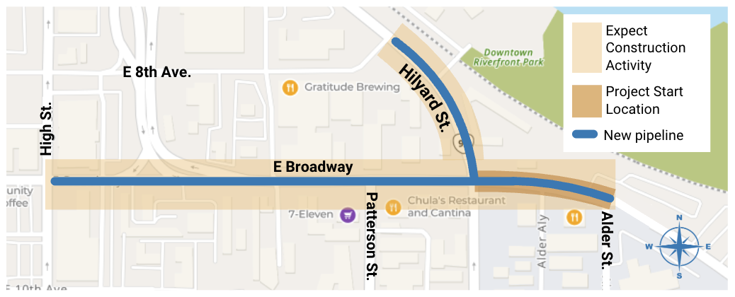 E. Broadway Pipeline Project Map