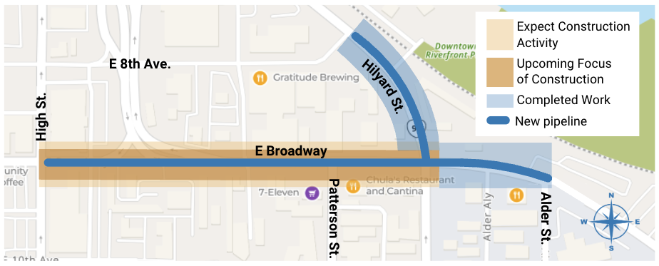 E. Broadway Pipeline Project Map