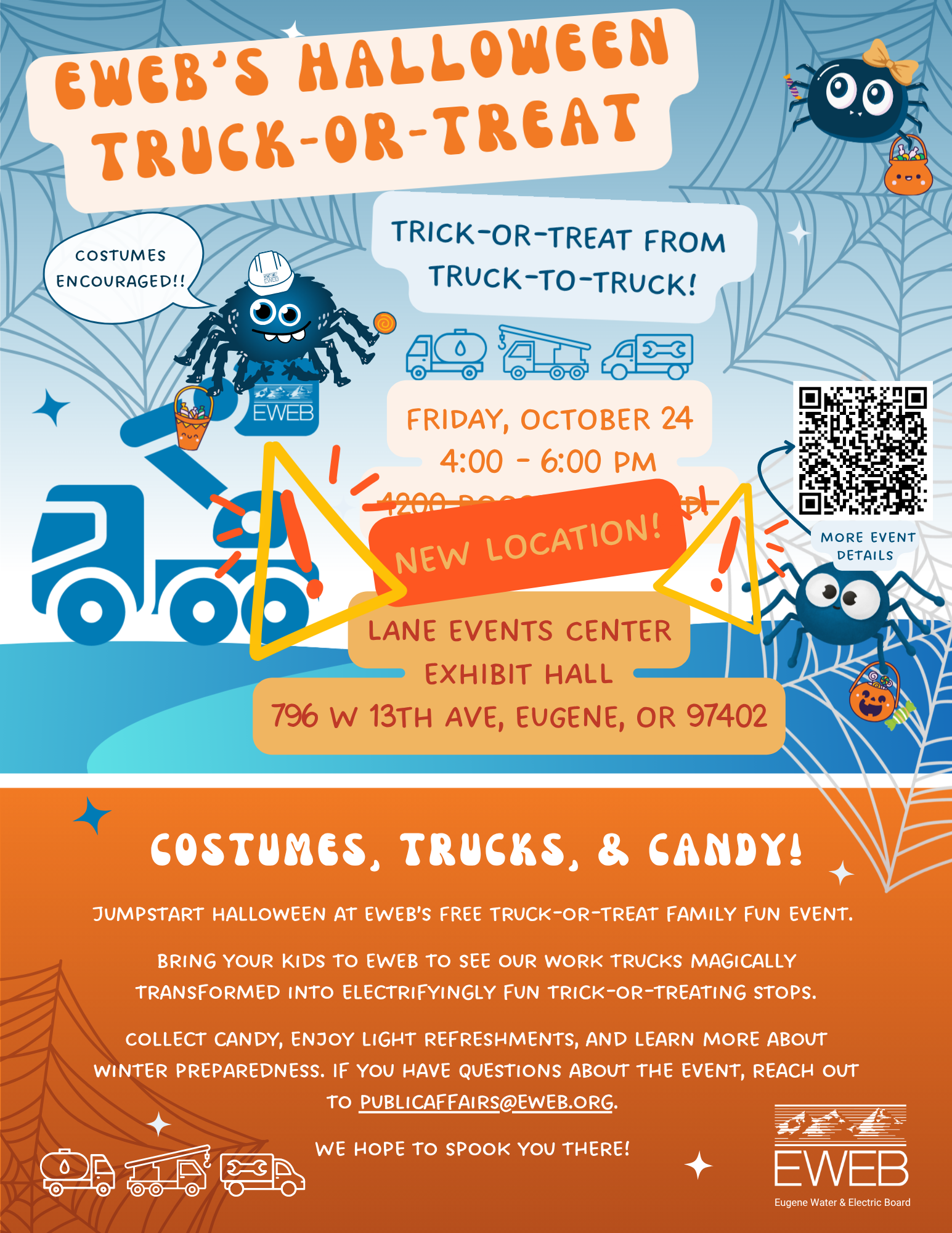 Truck or Treat event poster with info repeated within text of page