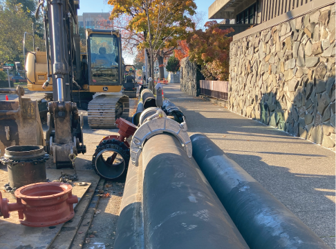 Pipes and equipment on 8th St