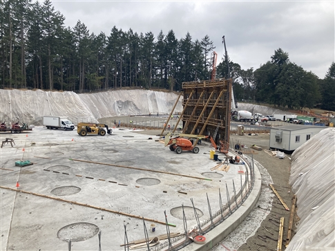 E. 40th water storage tanks under construction