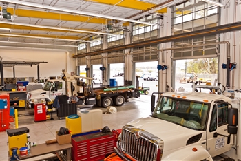 EWEB's fleet garage with tools and equipment