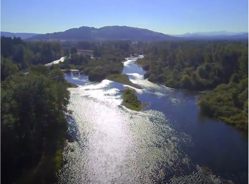 Aerial photo of Willamette River