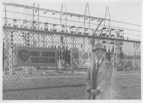 Hugh Currin outside of the Currin Substation