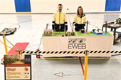 instructors at the demo table