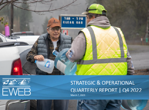 EWEB staff provides emergency water to citizen of Mapleton.