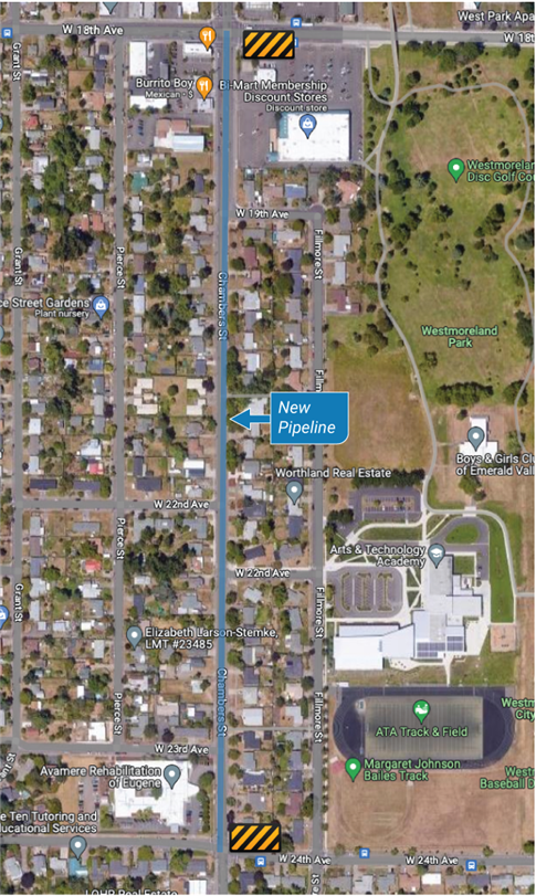 Chambers St pipeline map