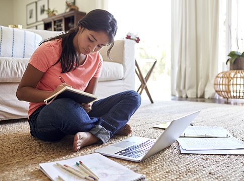 Girl doing homework