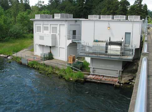 Hayden Bridge water filtration plant intake on the McKenzie River