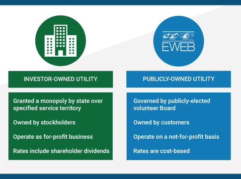 Graphic comparing investor-owned to public utilities