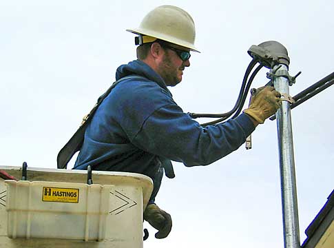 Man working on a weatherhead