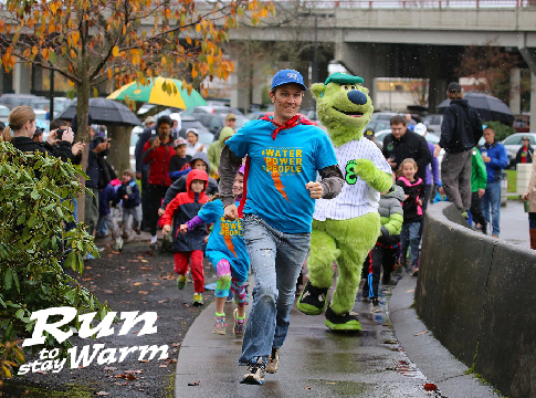 Run to Stay Warm kids race with sluggo