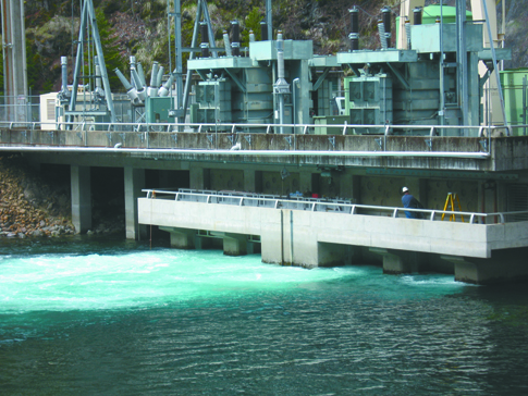 Photo of the Carmen-Smith Powerhouse at Trail Bridge Reservoir