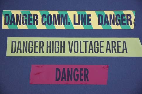 Examples of color-coded warning ribbons