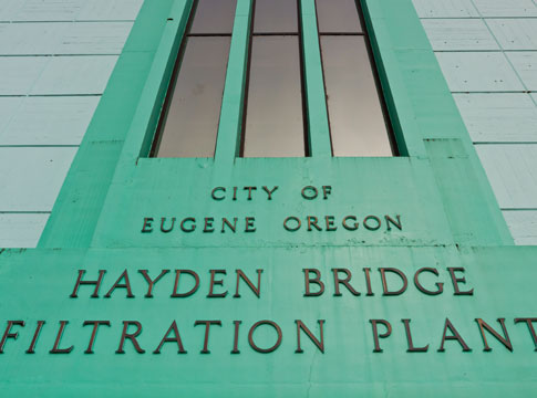 Front name plate of Hayden Bridge Water Filtration Plant