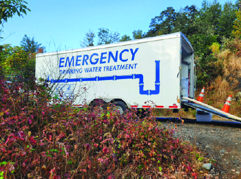 One of EWEB's portable water treatment trailers